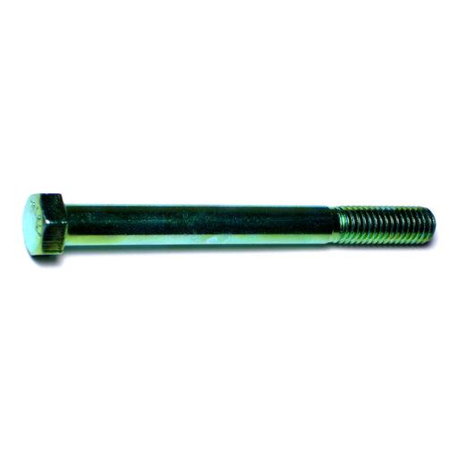 7/16"-14 x 4-1/2" Green Rinsed Zinc Plated Grade 5 Steel Coarse Thread Hex Cap Screws