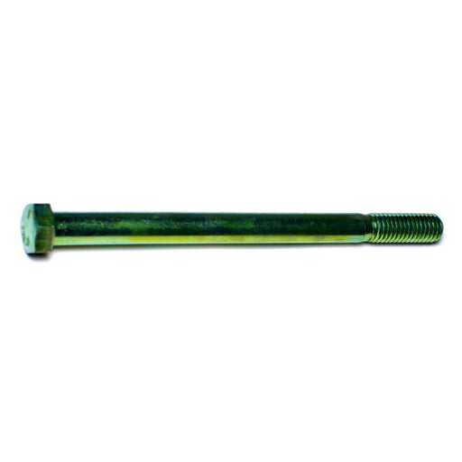 7/16"-14 x 6" Green Rinsed Zinc Plated Grade 5 Steel Coarse Thread Hex Cap Screws
