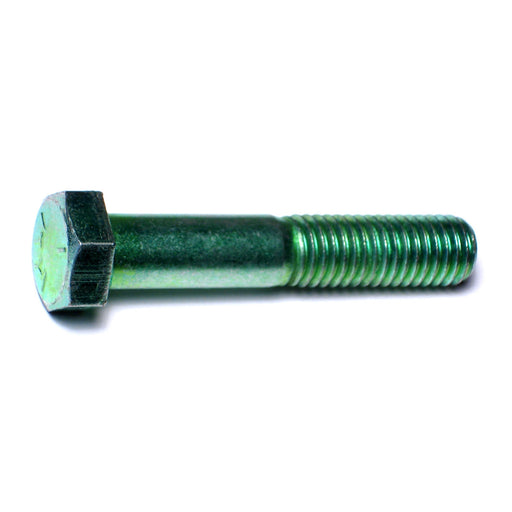 1/2"-13 x 2-3/4" Green Rinsed Zinc Plated Grade 5 Steel Coarse Thread Hex Cap Screws