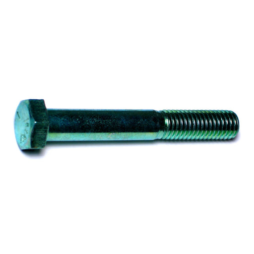 1/2"-13 x 3-1/2" Green Rinsed Zinc Plated Grade 5 Steel Coarse Thread Hex Cap Screws