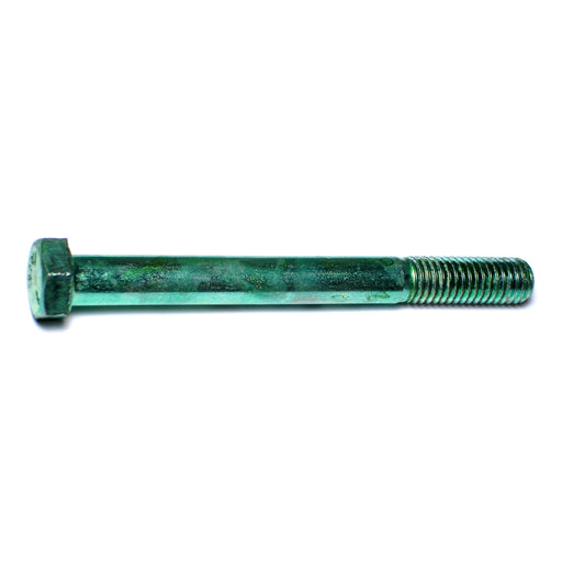 1/2"-13 x 5" Green Rinsed Zinc Plated Grade 5 Steel Coarse Thread Hex Cap Screws