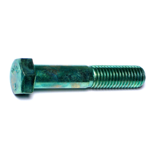 1/2"-13 x 8" Green Rinsed Zinc Plated Grade 5 Steel Coarse Thread Hex Cap Screws