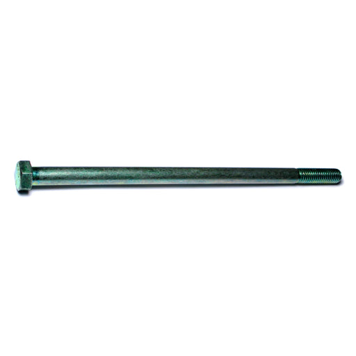 1/2"-13 x 10" Green Rinsed Zinc Plated Grade 5 Steel Coarse Thread Hex Cap Screws