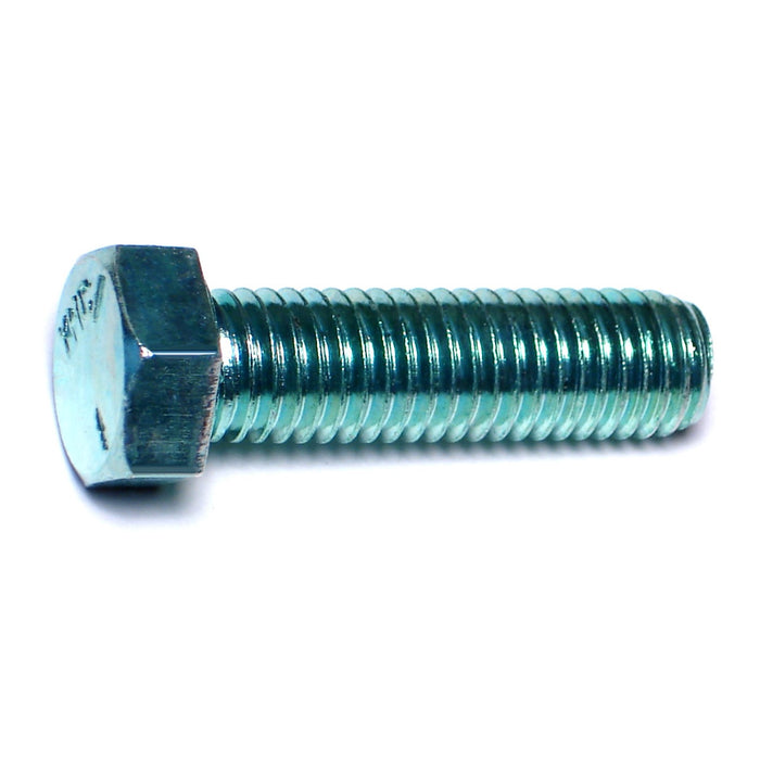 9/16"-12 x 2" Green Rinsed Zinc Plated Grade 5 Steel Coarse Thread Hex Cap Screws
