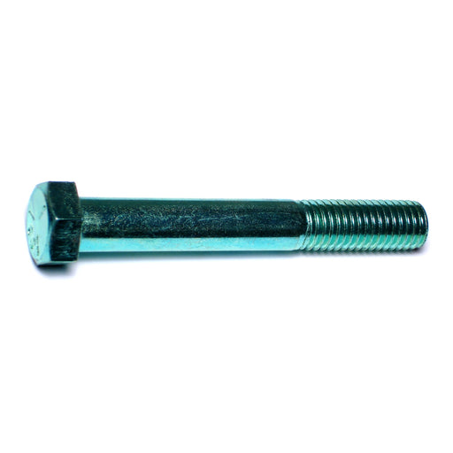 9/16"-12 x 4" Green Rinsed Zinc Plated Grade 5 Steel Coarse Thread Hex Cap Screws