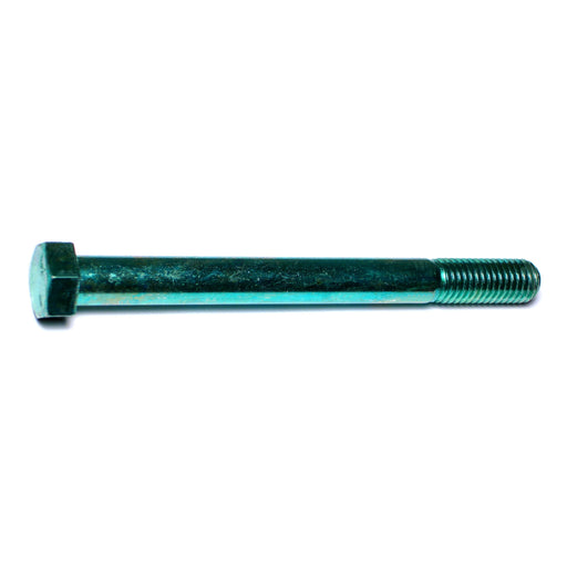 9/16"-12 x 6" Green Rinsed Zinc Plated Grade 5 Steel Coarse Thread Hex Cap Screws