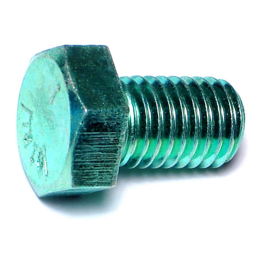 5/8"-11 x 1" Green Rinsed Zinc Plated Grade 5 Steel Coarse Thread Hex Cap Screws
