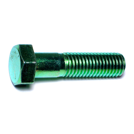 5/8"-11 x 2-1/2" Green Rinsed Zinc Plated Grade 5 Steel Coarse Thread Hex Cap Screws
