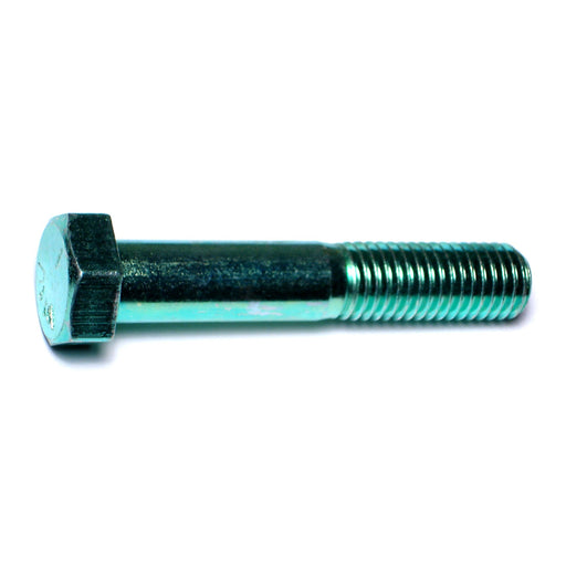 5/8"-11 x 3-1/2" Green Rinsed Zinc Plated Grade 5 Steel Coarse Thread Hex Cap Screws