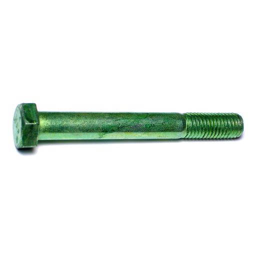 5/8"-11 x 5" Green Rinsed Zinc Plated Grade 5 Steel Coarse Thread Hex Cap Screws