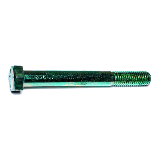 5/8"-11 x 5-1/2" Green Rinsed Zinc Plated Grade 5 Steel Coarse Thread Hex Cap Screws
