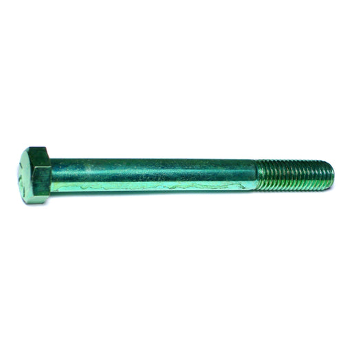 5/8"-11 x 6" Green Rinsed Zinc Plated Grade 5 Steel Coarse Thread Hex Cap Screws