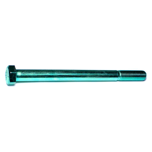 5/8"-11 x 8" Green Rinsed Zinc Plated Grade 5 Steel Coarse Thread Hex Cap Screws