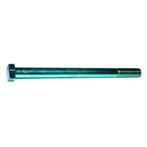 5/8"-11 x 9" Green Rinsed Zinc Plated Grade 5 Steel Coarse Thread Hex Cap Screws