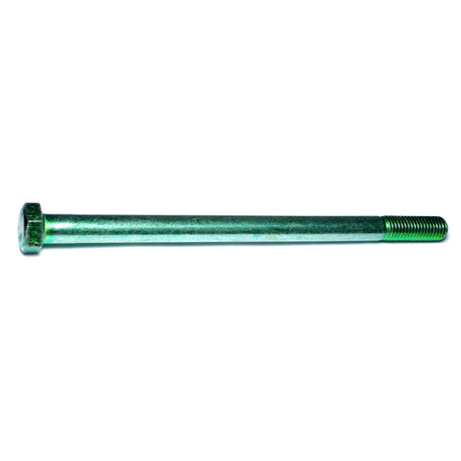 5/8"-11 x 10" Green Rinsed Zinc Plated Grade 5 Steel Coarse Thread Hex Cap Screws