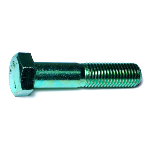 3/4"-10 x 3-1/2" Green Rinsed Zinc Plated Grade 5 Steel Coarse Thread Hex Cap Screws