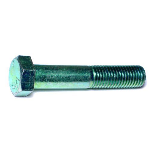 3/4"-10 x 4" Green Rinsed Zinc Plated Grade 5 Steel Coarse Thread Hex Cap Screws