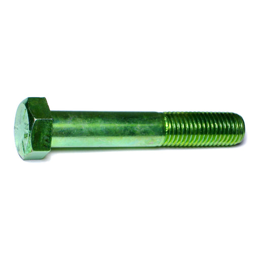 3/4"-10 x 4-1/2" Green Rinsed Zinc Plated Grade 5 Steel Coarse Thread Hex Cap Screws