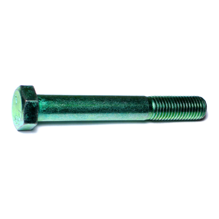 3/4"-10 x 5-1/2" Green Rinsed Zinc Plated Grade 5 Steel Coarse Thread Hex Cap Screws