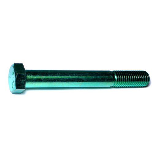 3/4"-10 x 6" Green Rinsed Zinc Plated Grade 5 Steel Coarse Thread Hex Cap Screws
