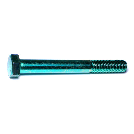 3/4"-10 x 6-1/2" Green Rinsed Zinc Plated Grade 5 Steel Coarse Thread Hex Cap Screws