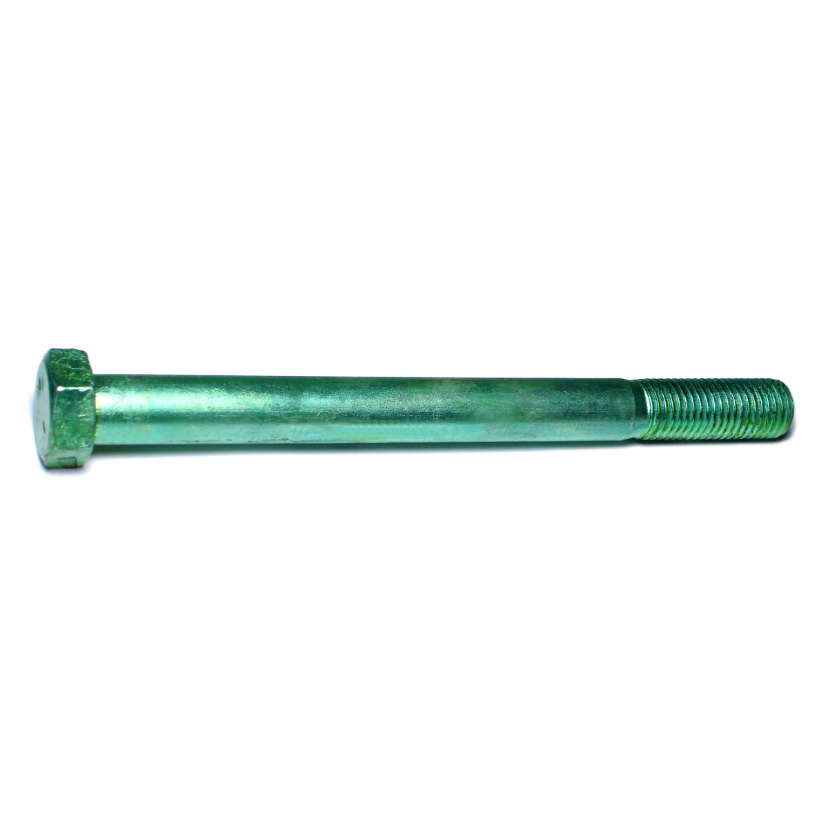 7/8"-9 x 10" Green Rinsed Zinc Plated Grade 5 Steel Coarse Thread Hex Cap Screws