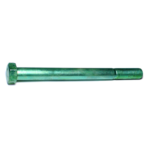 7/8"-9 x 10" Green Rinsed Zinc Plated Grade 5 Steel Coarse Thread Hex Cap Screws