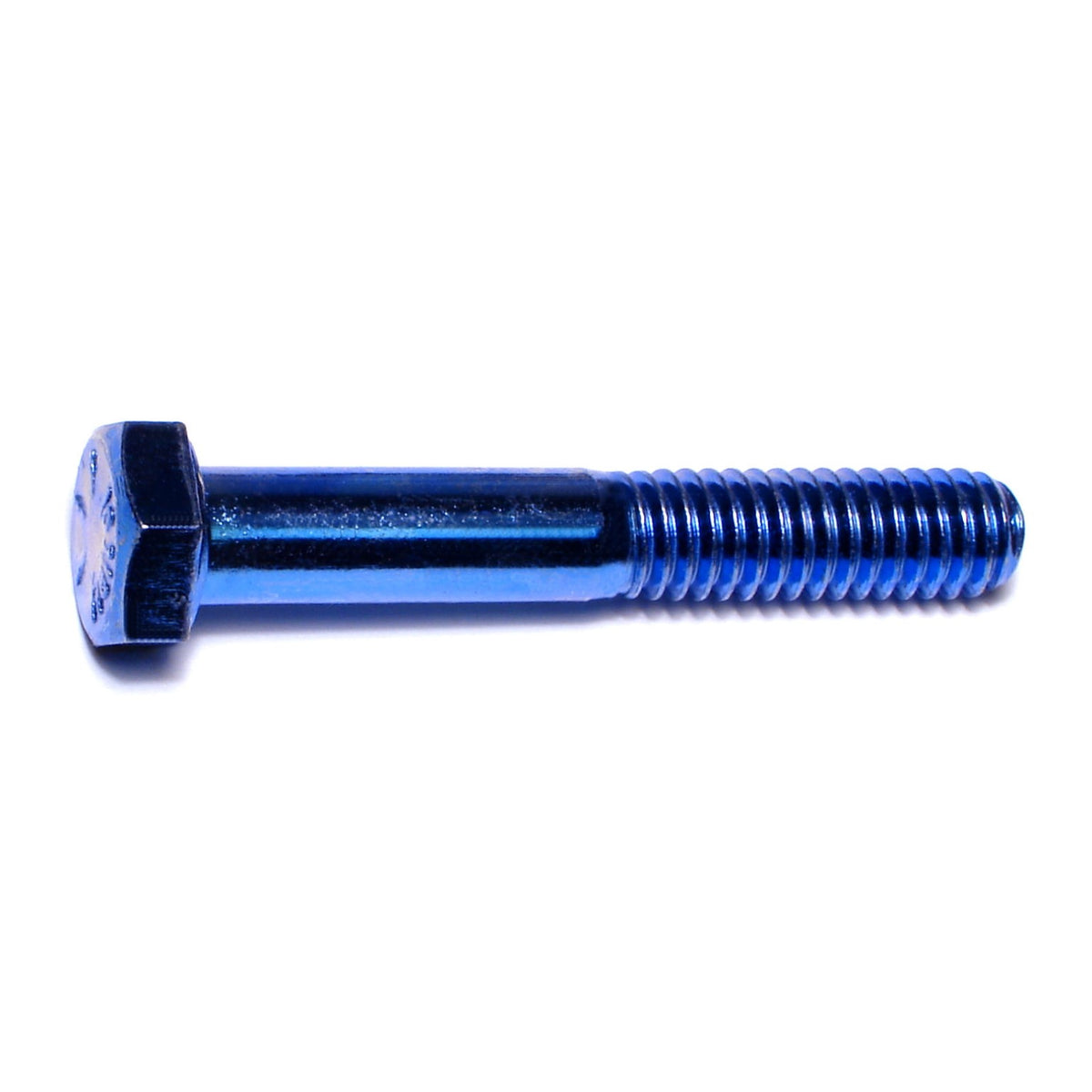 5/16"-18 x 2" Blue Rinsed Zinc Plated Grade 8 Steel Coarse Thread Hex Cap Screws