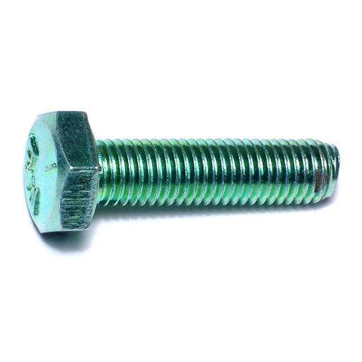 1/4"-28 x 1" Green Rinsed Zinc Plated Grade 5 Steel Fine Thread Hex Cap Screws