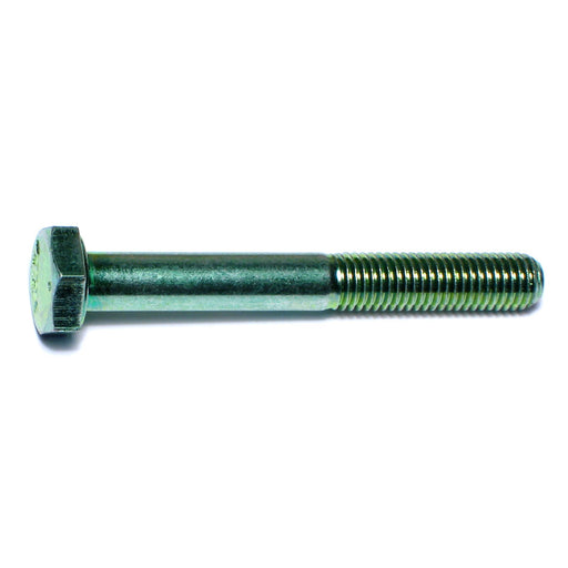 1/4"-28 x 2" Green Rinsed Zinc Plated Grade 5 Steel Fine Thread Hex Cap Screws