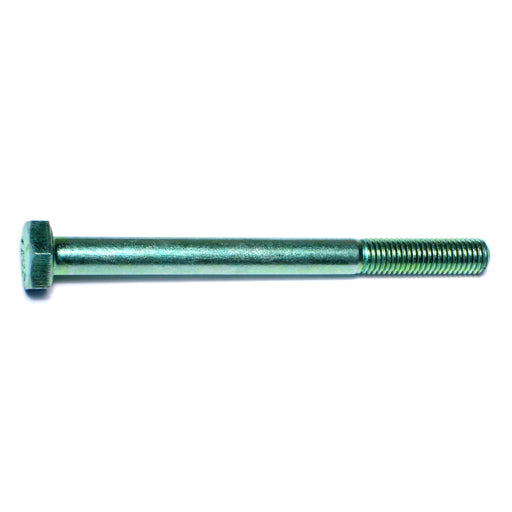 1/4"-28 x 3" Green Rinsed Zinc Plated Grade 5 Steel Fine Thread Hex Cap Screws