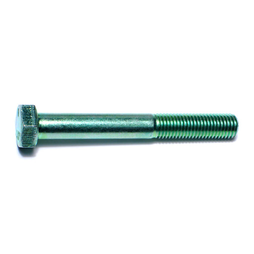 5/16"-24 x 2-1/2" Green Rinsed Zinc Plated Grade 5 Steel Fine Thread Hex Cap Screws