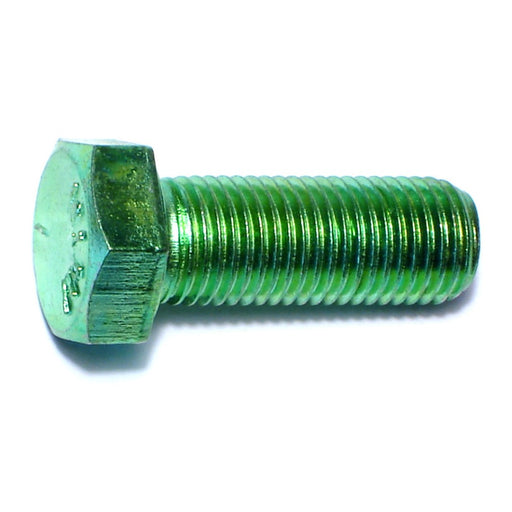 3/8"-24 x 1" Green Rinsed Zinc Plated Grade 5 Steel Fine Thread Hex Cap Screws