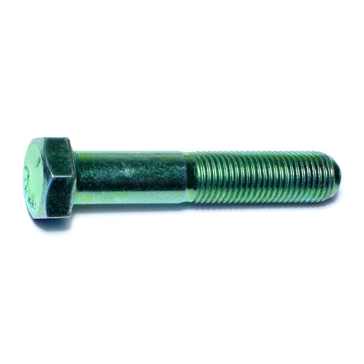 3/8"-24 x 2" Green Rinsed Zinc Plated Grade 5 Steel Fine Thread Hex Cap Screws