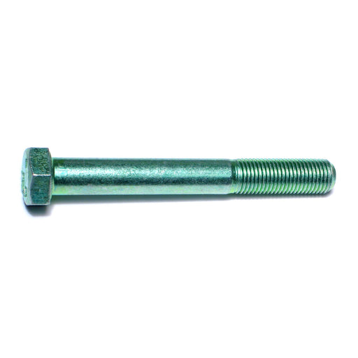 3/8"-24 x 3" Green Rinsed Zinc Plated Grade 5 Steel Fine Thread Hex Cap Screws