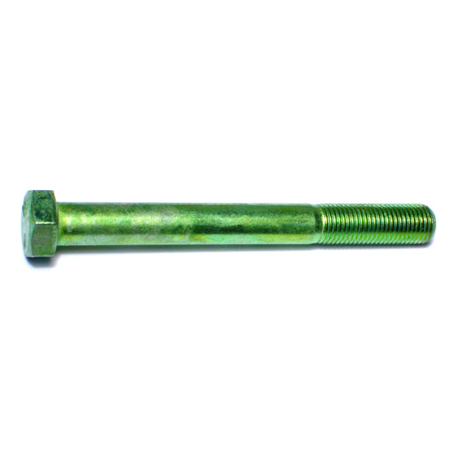 3/8"-24 x 3-1/2" Green Rinsed Zinc Plated Grade 5 Steel Fine Thread Hex Cap Screws