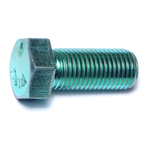 7/16"-20 x 1" Green Rinsed Zinc Plated Grade 5 Steel Fine Thread Hex Cap Screws
