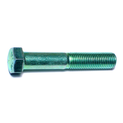 7/16"-20 x 2-1/2" Green Rinsed Zinc Plated Grade 5 Steel Fine Thread Hex Cap Screws