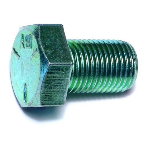 1/2"-20 x 3/4" Green Rinsed Zinc Plated Grade 5 Steel Fine Thread Hex Cap Screws