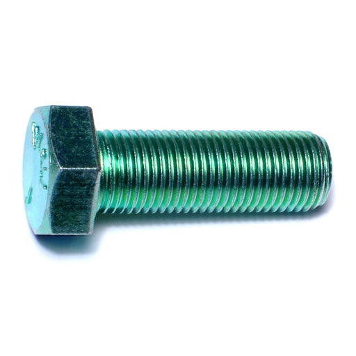 1/2"-20 x 1-1/2" Green Rinsed Zinc Plated Grade 5 Steel Fine Thread Hex Cap Screws