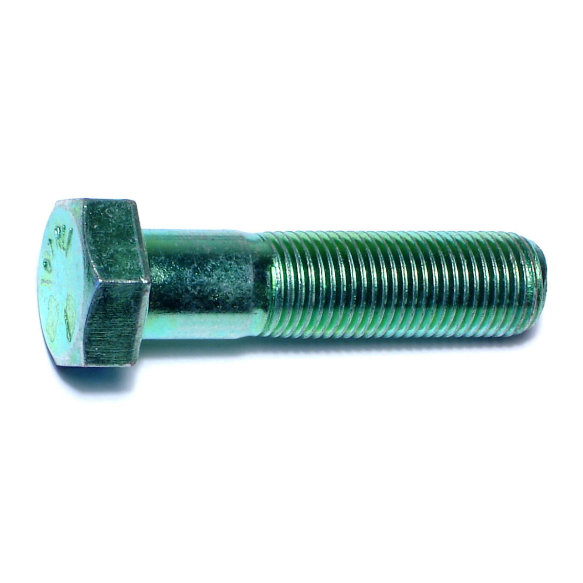 1/2"-20 x 2" Green Rinsed Zinc Plated Grade 5 Steel Fine Thread Hex Cap Screws