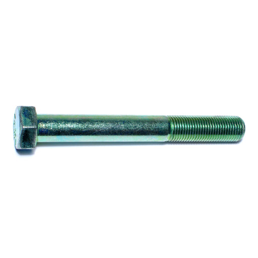 1/2"-20 x 4" Green Rinsed Zinc Plated Grade 5 Steel Fine Thread Hex Cap Screws