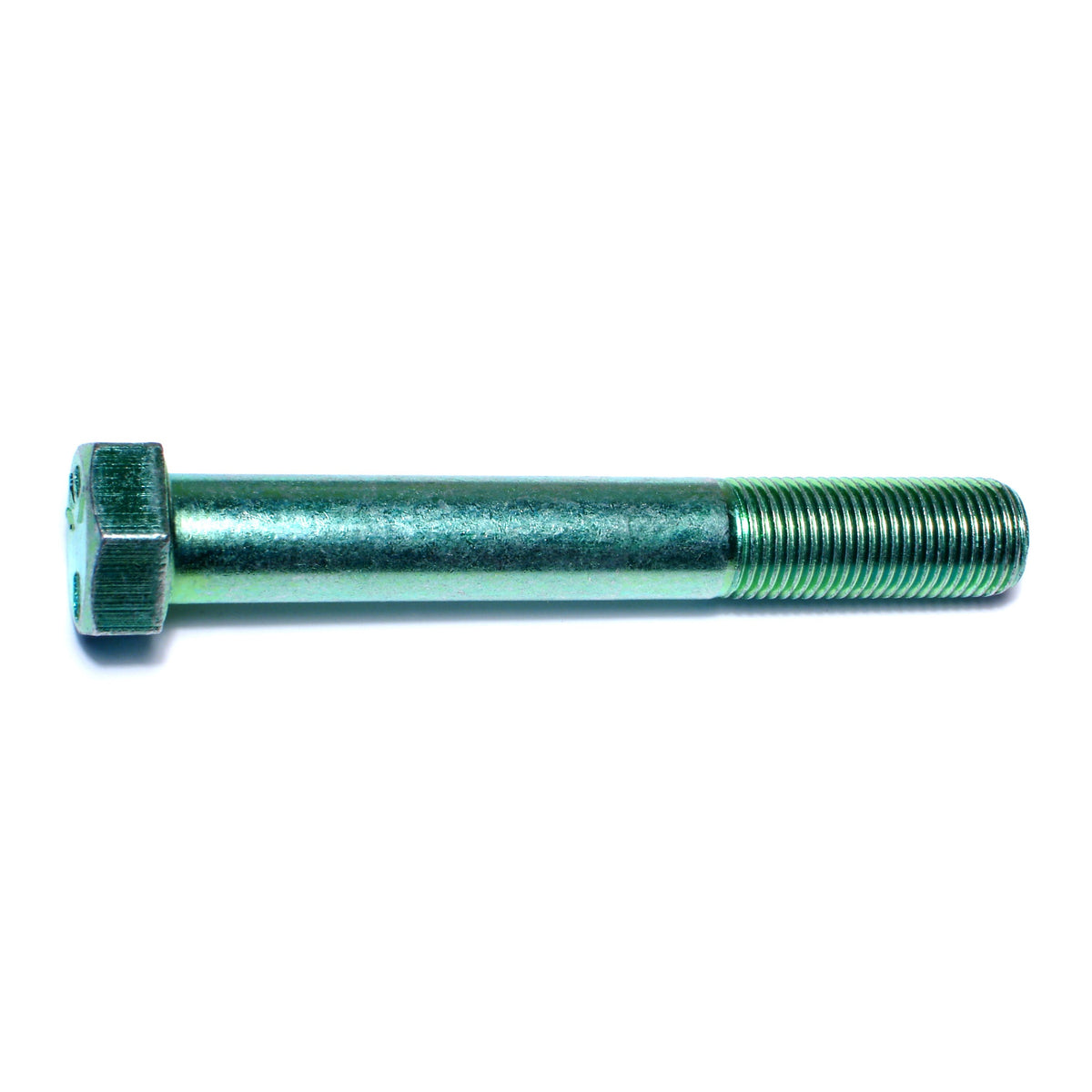 9/16"-18 x 4" Green Rinsed Zinc Plated Grade 5 Steel Fine Thread Hex Cap Screws