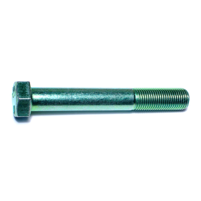 9/16"-18 x 4" Green Rinsed Zinc Plated Grade 5 Steel Fine Thread Hex Cap Screws