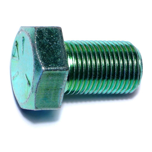 5/8"-18 x 1" Green Rinsed Zinc Plated Grade 5 Steel Fine Thread Hex Cap Screws