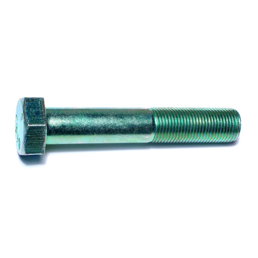 5/8"-18 x 3-1/2" Green Rinsed Zinc Plated Grade 5 Steel Fine Thread Hex Cap Screws