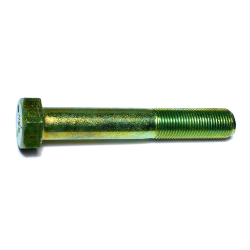 5/8"-18 x 4" Green Rinsed Zinc Plated Grade 5 Steel Fine Thread Hex Cap Screws