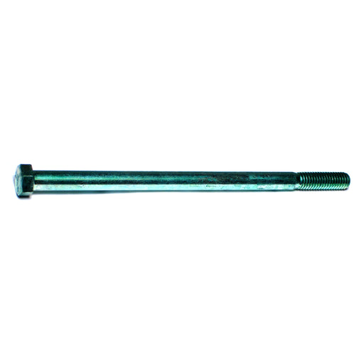7/16"-14 x 8" Green Rinsed Zinc Plated Grade 5 Steel Coarse Thread Hex Cap Screws