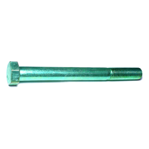 7/8"-9 x 9" Green Rinsed Zinc Plated Grade 5 Steel Coarse Thread Hex Cap Screws