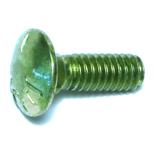 1/4"-20 x 3/4" Green Rinsed Zinc Plated Grade 5 Steel Coarse Thread Carriage Bolts